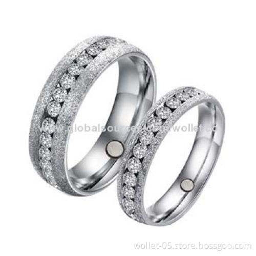 Couples Engagement and Wedding Magnetic Rings, New Creative Design with High-quality CZ Stone Circle